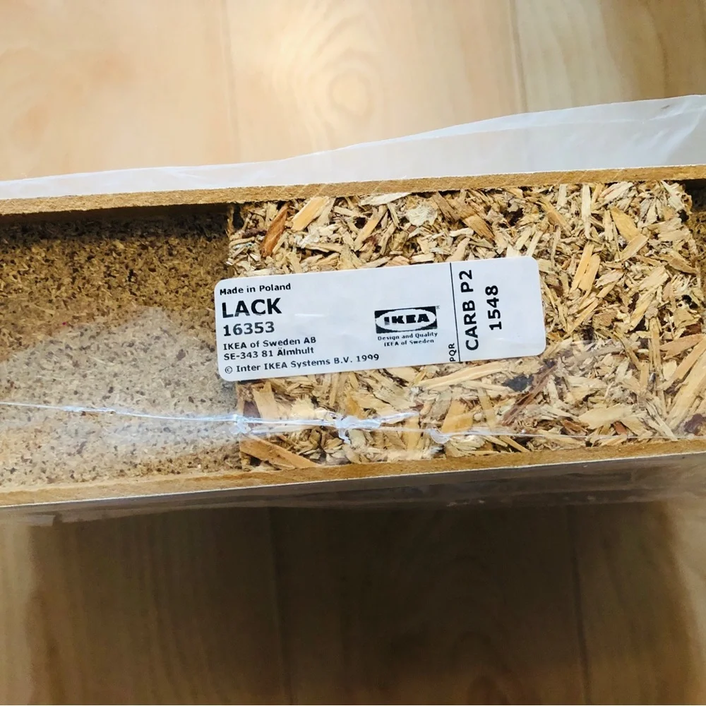 NWT. IKEA LACK white floating shelf design.